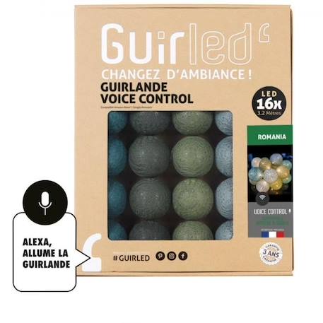 Guirlande lumineuse wifi boules coton LED USB - Commande Vocale - Maison connectée - Amazon Alexa & Google Assistant - 16 boules MARRON 1 - vertbaudet enfant 