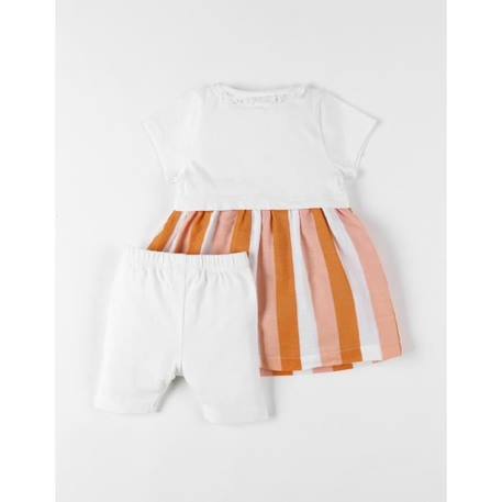 Set robe rayée + legging, écru ORANGE 4 - vertbaudet enfant 