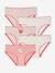 Lot de 5 culottes coeurs et licornes fille en coton bio rose 1 - vertbaudet enfant 