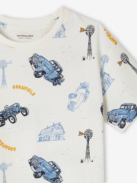 Tee-shirt motifs farmer garçon blanc imprimé 4 - vertbaudet enfant 