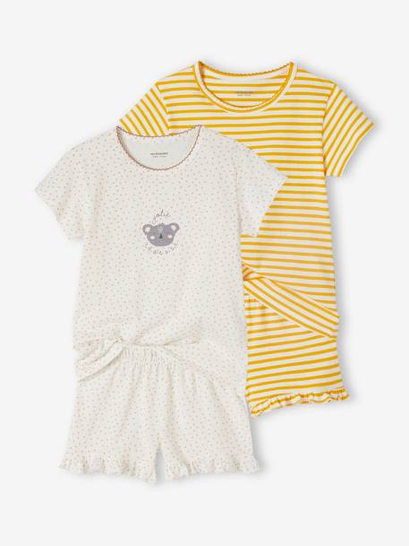 Lot de 2 pyjashorts animaux fille jaune 1 - vertbaudet enfant 