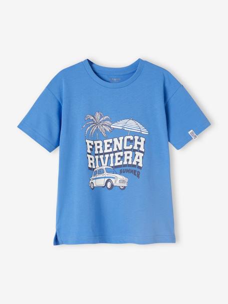 Tee-shirt 'French Riviera' garçon bleu azur 2 - vertbaudet enfant 