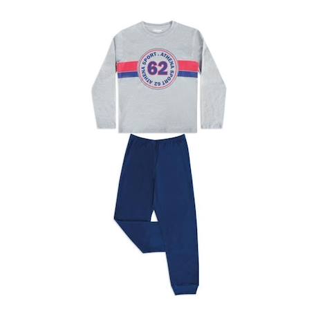 Pyjama long col rond ATHENA Sport 62 Gris Garçon GRIS 1 - vertbaudet enfant 