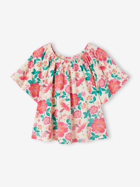 Fille-T-shirt, sous-pull-T-shirt-Tee-shirt blouse manches papillon fille