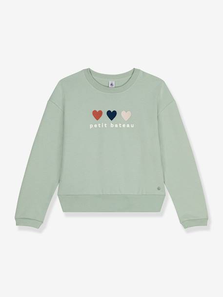 Fille-Pull, gilet, sweat-Sweat-Sweat coeur en molleton femme PETIT BATEAU