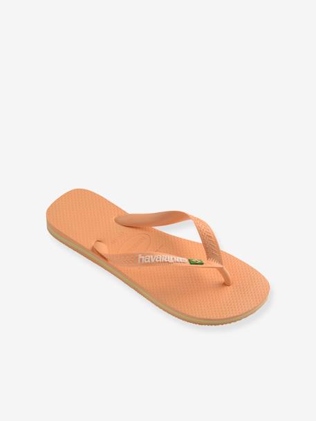 Tongs enfant Brasil Logo HAVAIANAS® jaune+pêche 7 - vertbaudet enfant 