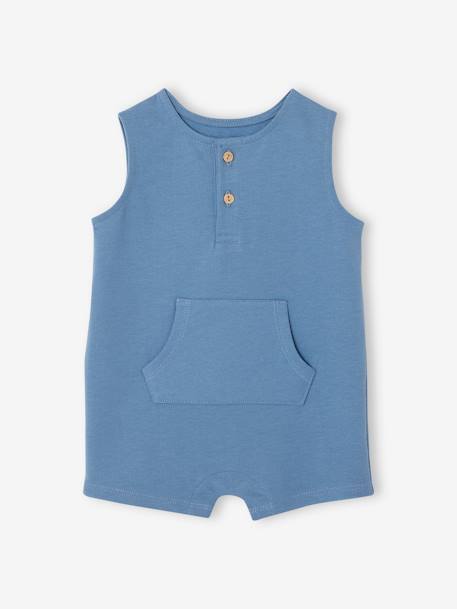 Combishort en molleton bébé bleu+bleu ciel 1 - vertbaudet enfant 