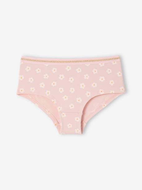 Lot de 7 shorties fleurs fille en coton bio rose 6 - vertbaudet enfant 