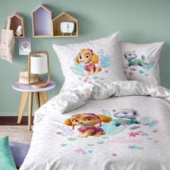Linge de maison et décoration-Linge de lit enfant-Housse de couette-Parure de lit imprimée 100% coton, PAT PATROUILLE PARADISE. Taille : 140x200 cm