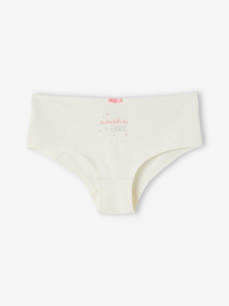 Lot de 4 shorties ballerine fille en coton bio écru 3 - vertbaudet enfant 