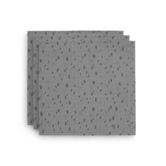 Puériculture-Toilette de bébé-Couches et lingettes-Lange gaze Coton Small 70x70cm Spot Gris Tempête (3 pcs) - JOLLEIN