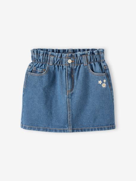 Jupe en jean style paperbag fille  - vertbaudet enfant