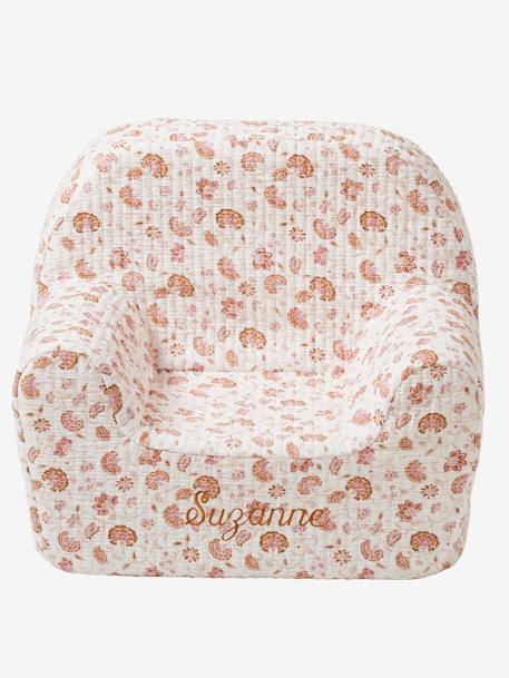 Fauteuil mousse en gaze de coton personnalisable Indienne Folk rose imprimé 2 - vertbaudet enfant 