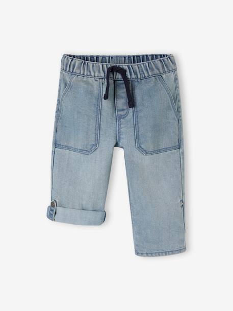 Garçon-Pantalon-Pantacourt en denim indestructible retroussable en bermuda garçon