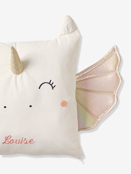 Coussin Licorne personnalisable écru 2 - vertbaudet enfant 