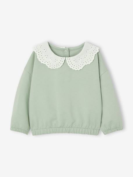 Sweat col brodé bébé personnalisable caramel+vert sauge 6 - vertbaudet enfant 