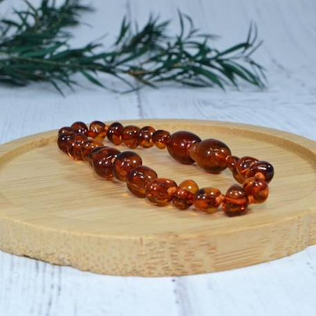 Bracelet d'ambre - Bébé/Nourrisson -Cognac -Soulage les poussées dentaires -Pierres naturelles -Idée cadeau -Puériculture - Bienfait MARRON 2 - vertbaudet enfant 