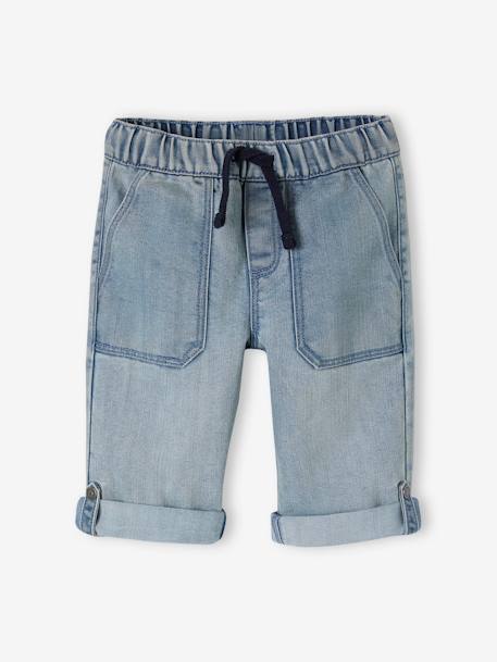 Pantacourt en denim indestructible retroussable en bermuda garçon double stone 3 - vertbaudet enfant 