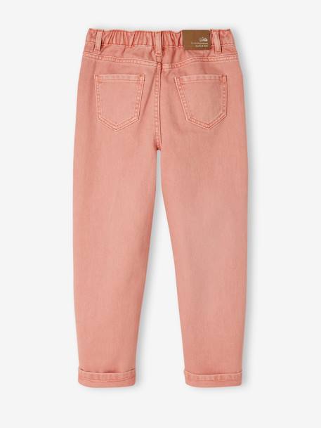 Pantalon Mom MorphologiK fille Tour de hanches médium kaki+pêche 11 - vertbaudet enfant 