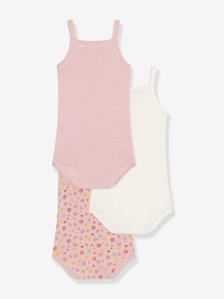 Lot 3 bodies bretelles PETIT BATEAU rose pâle 2 - vertbaudet enfant 