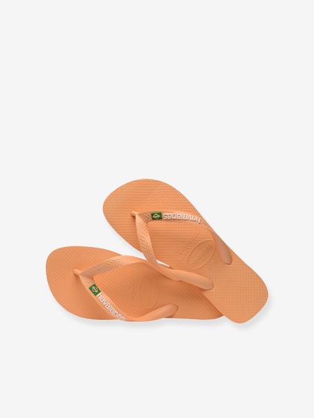 Tongs enfant Brasil Logo HAVAIANAS® jaune+pêche 11 - vertbaudet enfant 