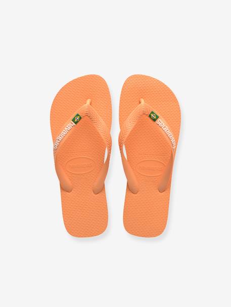 Tongs enfant Brasil Logo HAVAIANAS® jaune+pêche 10 - vertbaudet enfant 