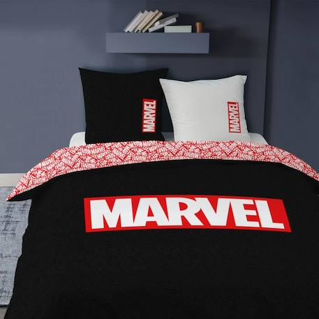 Parure de lit imprimée 100% coton, MARVEL HOME IDENTITY. Taille : 240x220 cm NOIR 1 - vertbaudet enfant 