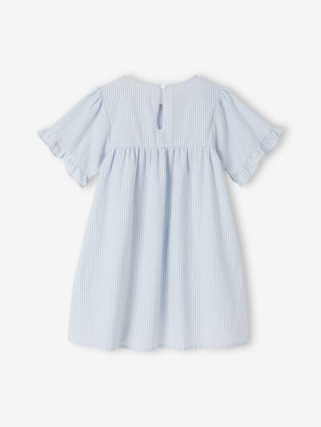 Chemise de nuit en popeline légère rayée rayé bleu 2 - vertbaudet enfant 