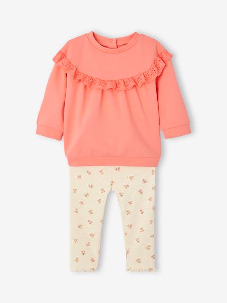 Ensemble sweat à volant + legging bébé  - vertbaudet enfant