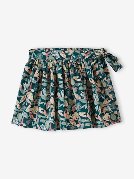 Jupe-short imprimée fille orange imprimé+vert sapin 4 - vertbaudet enfant 