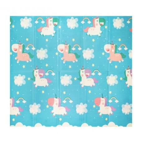 Tapis d éveil Pliable Réversible Bébé Licorne & Animaux - 180 x 200 cm - Géant - Kidolo BLANC 1 - vertbaudet enfant 