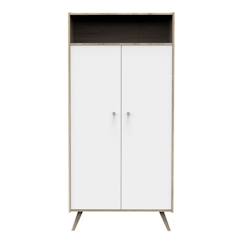 Chambre et rangement-Armoire 2 portes, 1 niche Access Blanc Bois