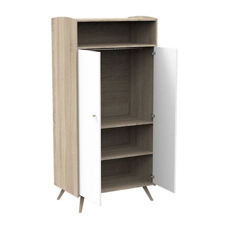 Armoire 2 portes, 1 niche Access Blanc Bois MARRON 3 - vertbaudet enfant 