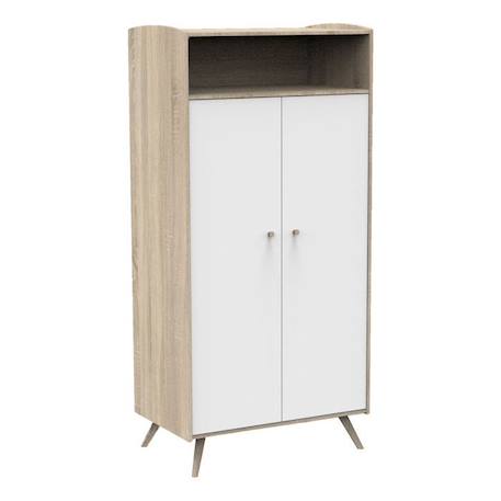 Armoire 2 portes, 1 niche Access Blanc Bois MARRON 2 - vertbaudet enfant 