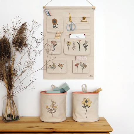 Panier de rangement à suspendre - FLORA- Lot de 2 BEIGE 1 - vertbaudet enfant 