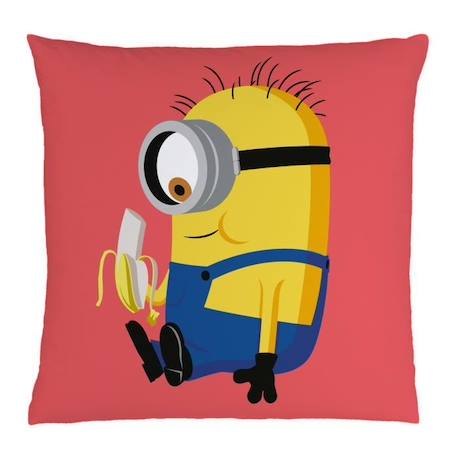 Coussin carré deux faces imprimées les Minions - Taille : 40x40 cm JAUNE 3 - vertbaudet enfant 