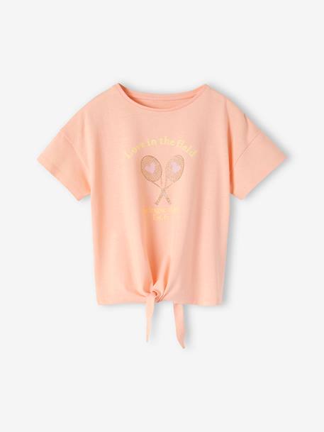 Fille-T-shirt, sous-pull-Tee-shirt sport motif raquettes glitter fille