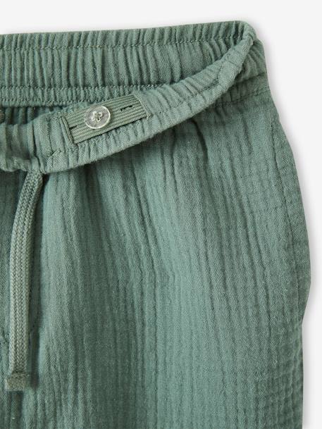 Short en gaze de coton garçon bleu électrique+vert 9 - vertbaudet enfant 