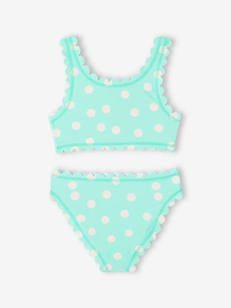 Maillot de bain 2 pièces à pois fille vert d'eau 2 - vertbaudet enfant 