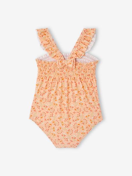 Maillot de bain 1 pièce bébé fille fleurs abricot 2 - vertbaudet enfant 