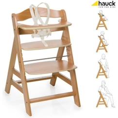 Puériculture-HAUCK Chaise Haute en Bois pour bébé Évolutive Alpha + / Natural