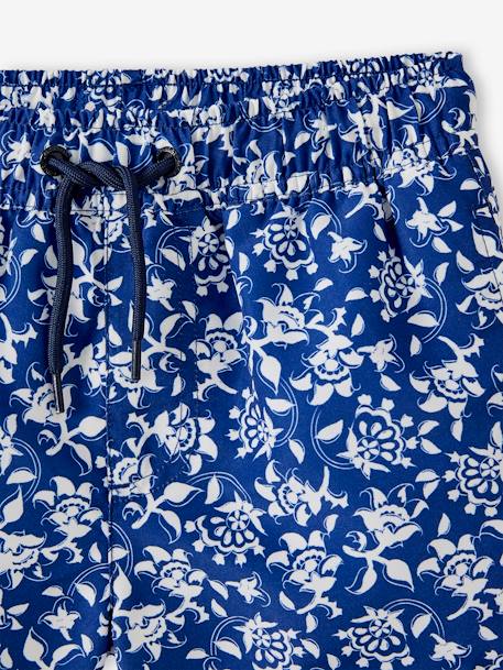 Short de bain imprimé fleurs garçon collection Team Famille bleu imprimé 6 - vertbaudet enfant 