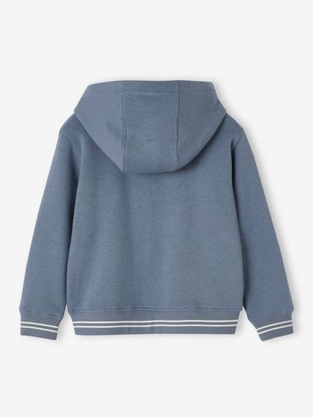 Sweat zippé à capuche sport garçon. bleu grisé+gris chiné+marine+rouge 2 - vertbaudet enfant 