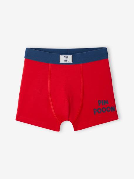 Lot de 5 boxers stretch pompiers garçon en coton bio bleu océan 3 - vertbaudet enfant 