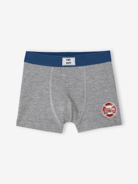 Lot de 5 boxers stretch pompiers garçon en coton bio bleu océan 6 - vertbaudet enfant 