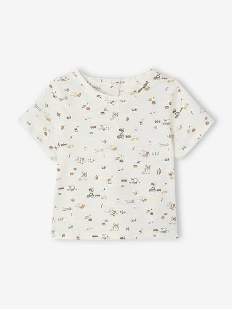 Lot de 2 T-shirts naissance manches courtes en coton biologique beige 3 - vertbaudet enfant 