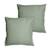 Set de 2 taies d’oreiller unies à volant, COTON LAVÉ LICHEN 65x65cm VERT 1 - vertbaudet enfant 