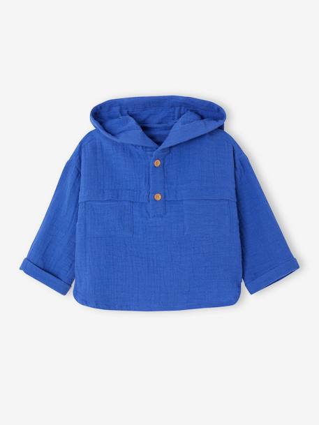 Ensemble bébé chemise en gaze de coton et pantalon bleu roi 4 - vertbaudet enfant 