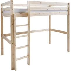 Lit mezzanine Aaron  90x190 cm - Bois massif - Echelle 4 marches - Sommier 12 lattes  - vertbaudet enfant