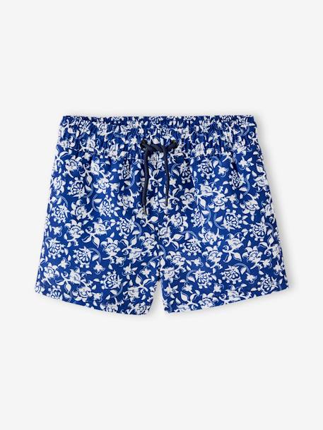 Short de bain imprimé fleurs garçon collection Team Famille bleu imprimé 4 - vertbaudet enfant 